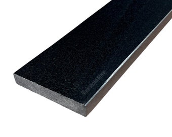 6x60 Absolute Black Granite Threshold | Marble Saddle | Use as Shower Curb Top, Backsplash, Window Sill | Custom Length Cut | Polished/Honed