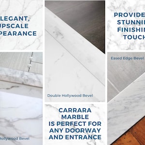 Double Hollywood White Carrara Marble Threshold for Floor Transitions ...