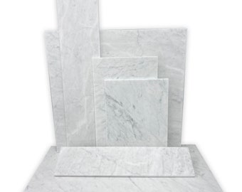 Choose your size | Custom Italian White Carrara Marble Slab | Night Stand Top, Marble Shelf, Radiator Top, Kitchen Marble Pastry Slab