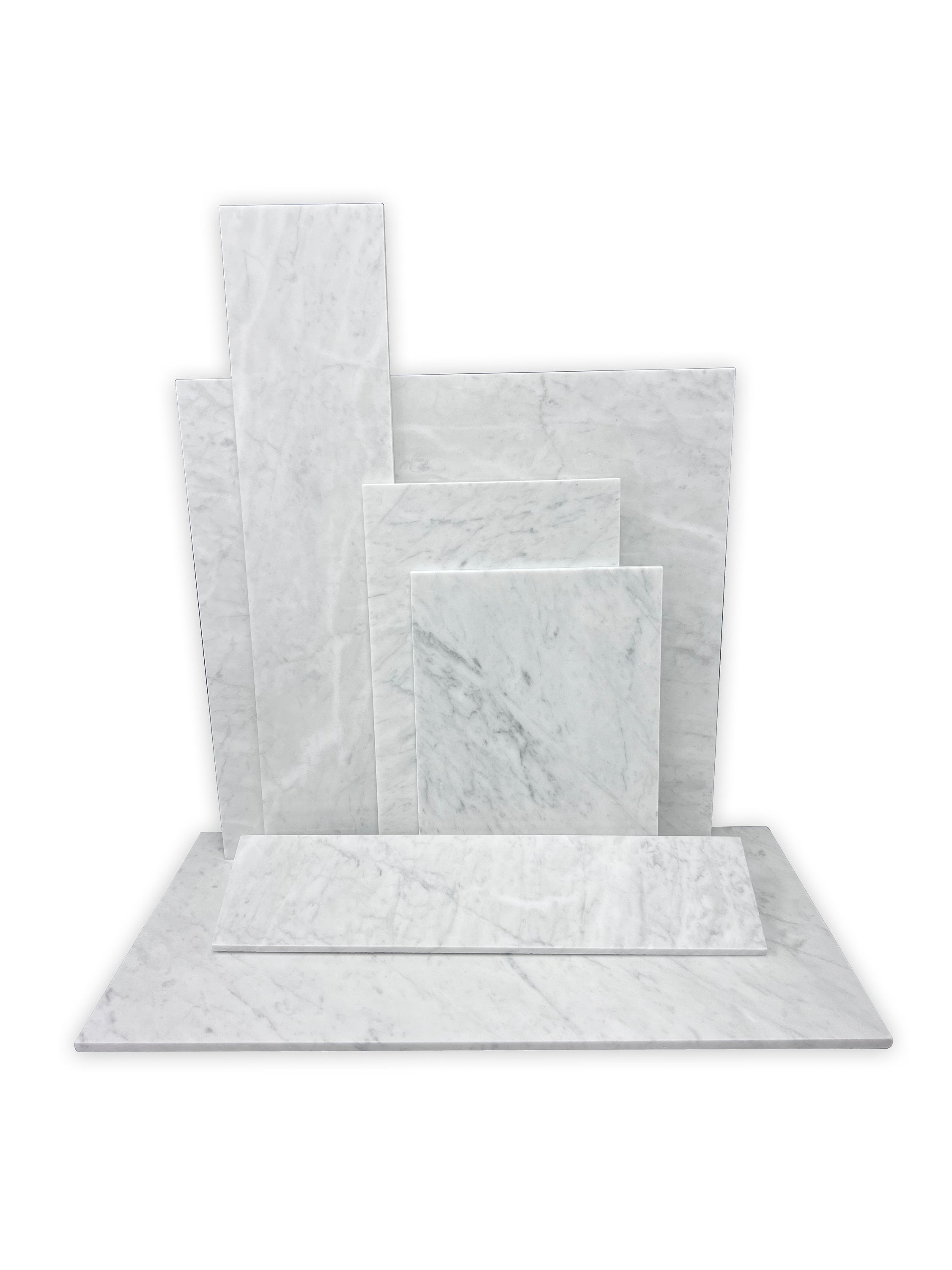 Custom size | Italian White Carrara POLISHED Marble Slab | Nightstand Top, Marble Shelf, Radiator Top, Dresser Top