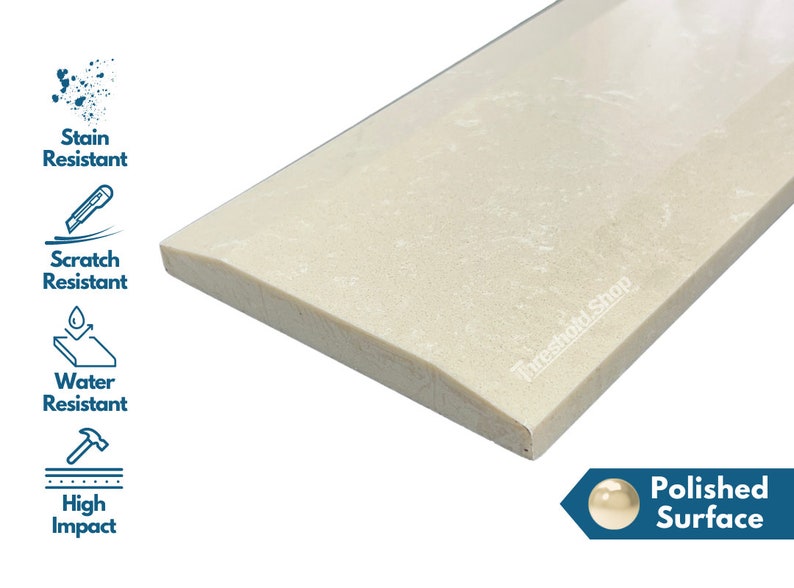 Double Hollywood Beige Engineered Marble Threshold for