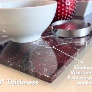 Custom size | Rosso Levanto Polished Marble | Night Stand Top, Marble Shelf, Radiator Top, Dresser Top, Coffe Table image 3