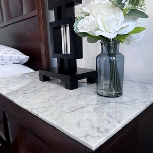 Custom size | Nightstand Marble Top, Bedside Table Top,  Bianco Carrara Marble