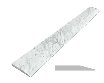 Single Hollywood White Carrara Marble Threshold for Floor Transitions | Custom Cut Lenght
