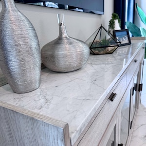 Cut to size Sideboard Marble Top, Marble Radiator Top, Floating Shelf, Side Table Top Italian Bianco Carrara Polished 3/4 Inch Thickness
