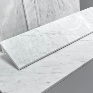 Custom Cut White Carrara Marble Slab for Tabletop, Shelves, Nightstands.