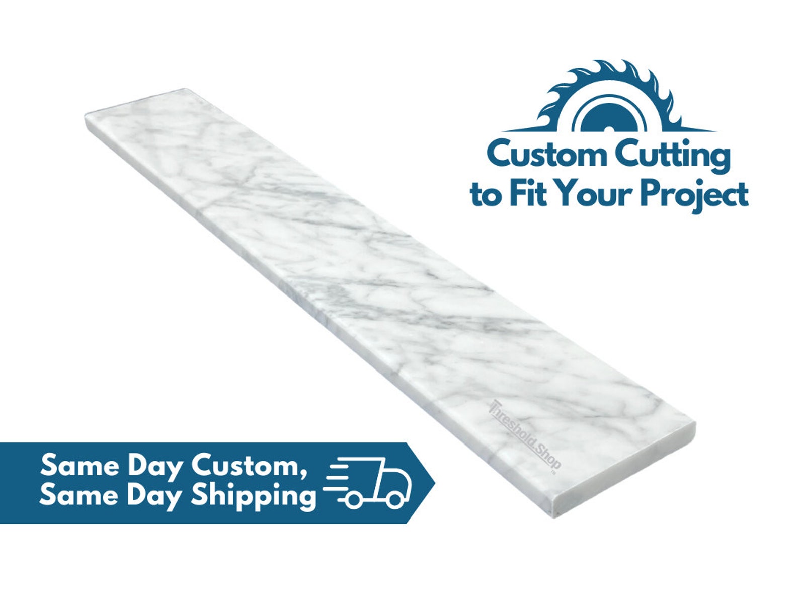 White Carrara Marble Threshold for Shower Curb, Window