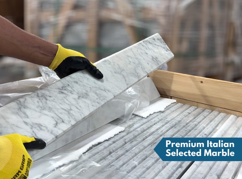 White Carrara Marble Threshold for Shower Curb, Window