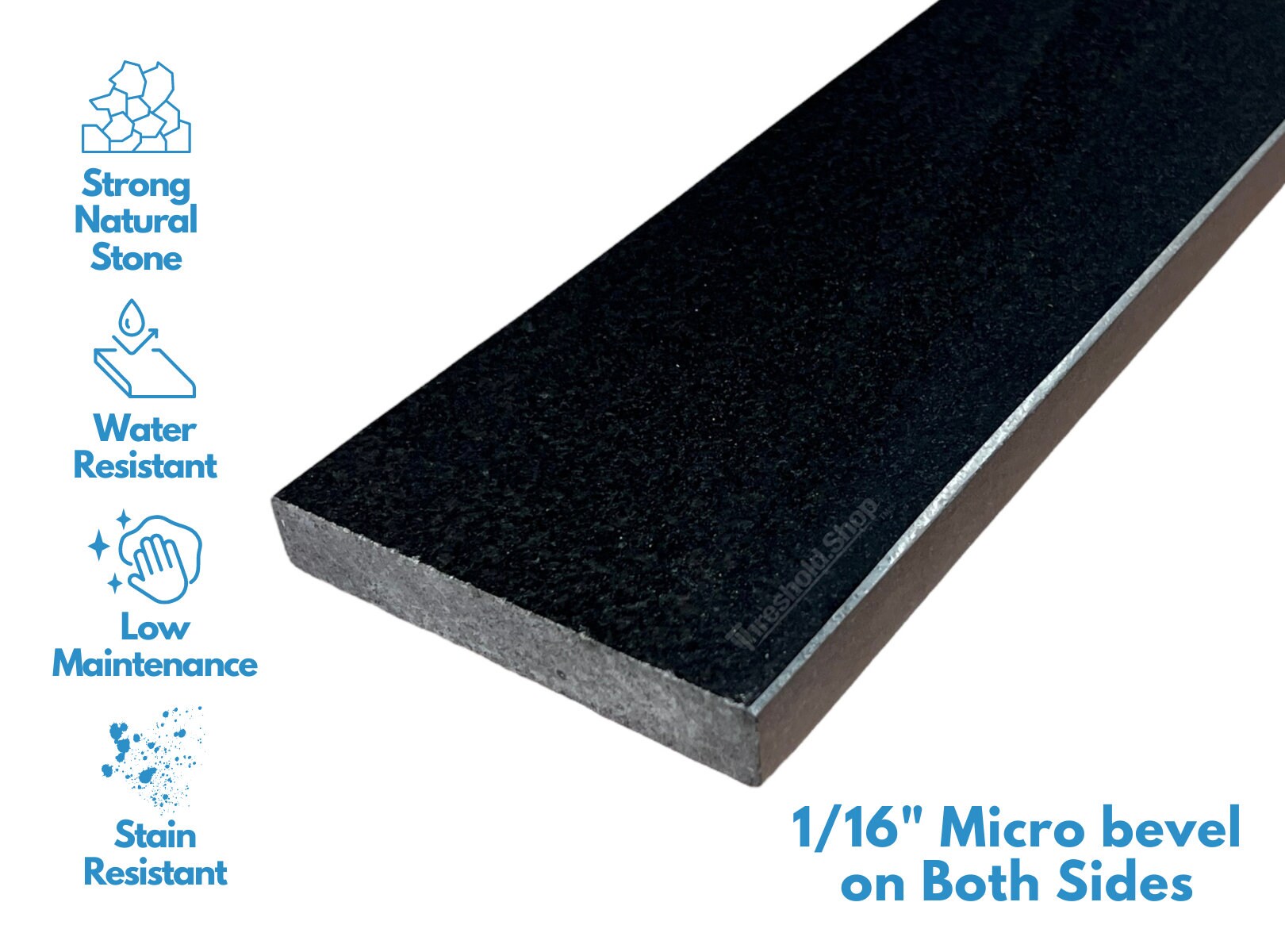 Absolute Black Granite Threshold for Shower Curb Top, Window Sill