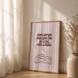 Poster god can do a lot (verschiedene Farben) | Christian Wall Art Printable | 5 Loaves and 2 Fish | Bible Verse Poster Minimalist Decor