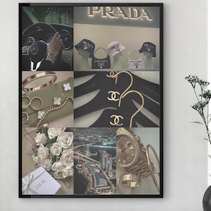 Green Gold Aesthetic Collage Wall Art | Luxury Poster | Boujee Decor | Trendy Digital Print