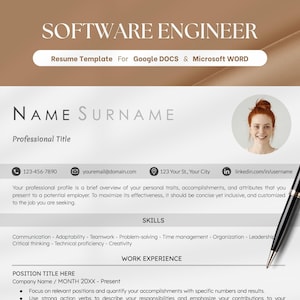 Software Engineer Lebenslaufvorlage Microsoft Word-Download, Best Resume Template für Software Engineer Google Docs