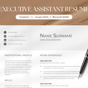 Executive Resume Template, Professional Resume, Modern Resume Word, CV Resume Design, Cover Letter, Manager, Director, C Level Resume