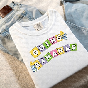 90er Jahre Cartoon Grafik T-Shirt: Retro Bananen Design (PNG Download)
