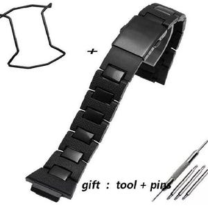 Black Plastic & Metal Band + Bumper For Casio G-SHOCK DW-5600 DW6900 DW9600 GW-M5610, 16mm