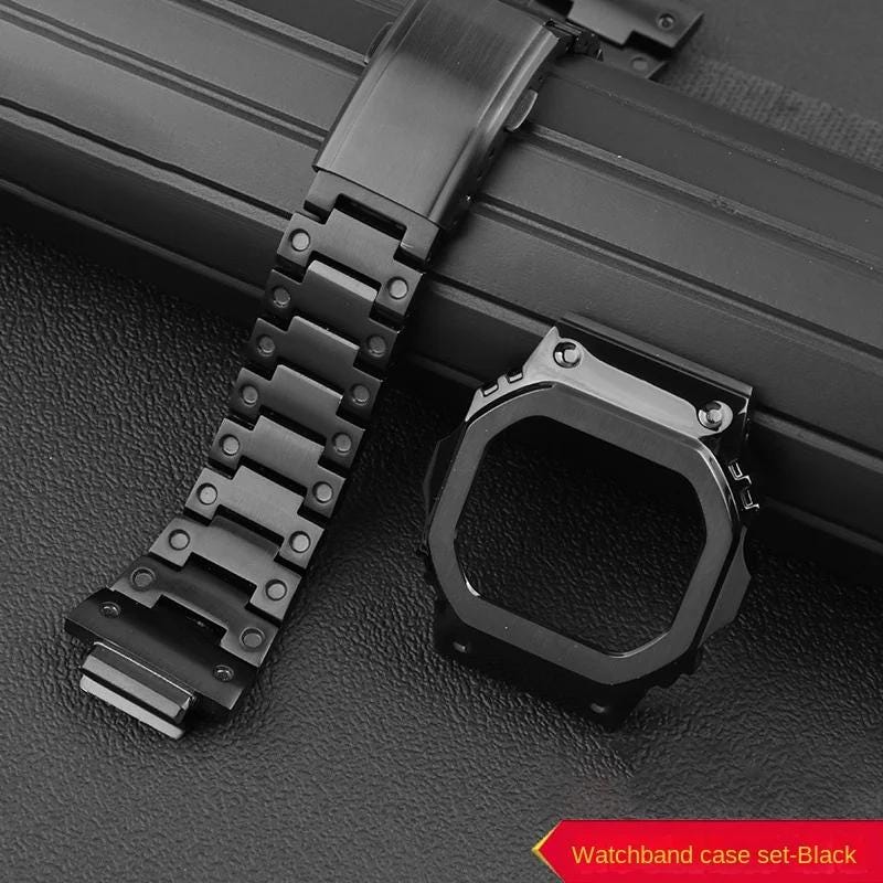 Casio DW5610 Men's Black Watch Full Metal Case and Bracelet Set - Etsy