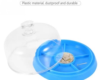 6 Slots Uhr Staub Blatt Abdeckung mit Tablett Staubdicht Kunststoff Uhrwerk Teile Schutz