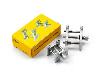2pcs Watch Movement Holder, Fixed Base, 2 in 1 Watchmaker Watches Case Clamp