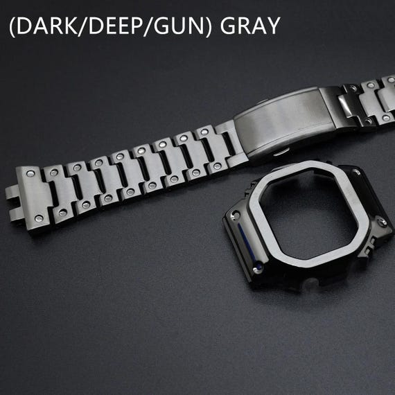 Casio DW5610 Men's Black Watch Full Metal Case and Bracelet Set - Etsy