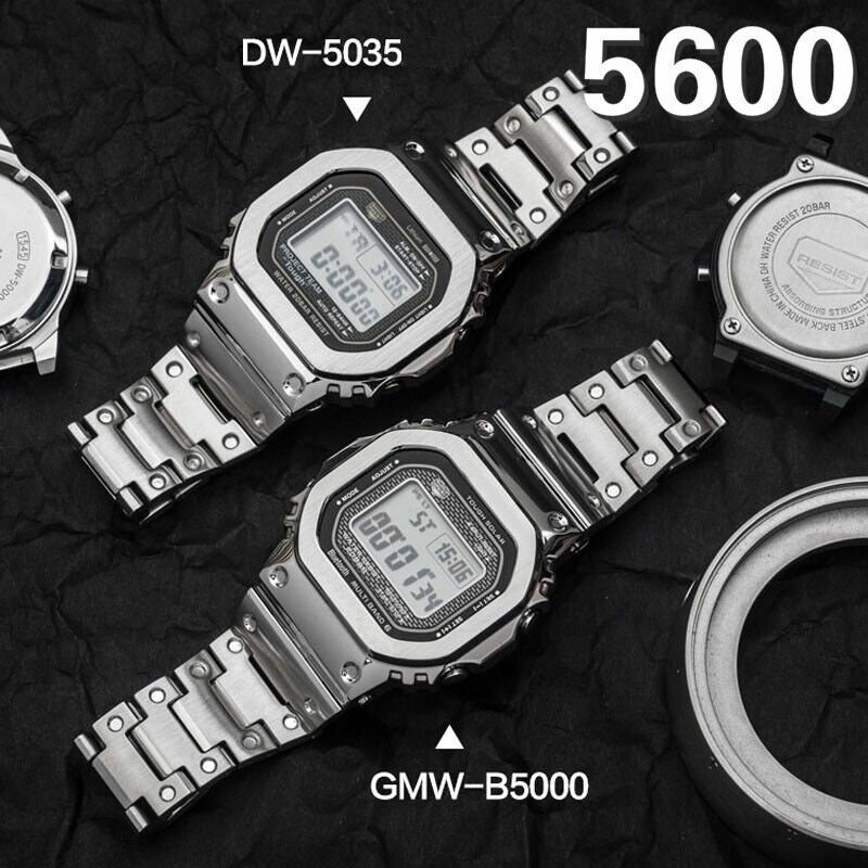 Casio DW5600, GWM-B5000, Men's Watch Full Metal Case and Bracelet