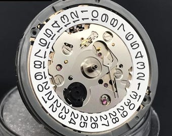 Movimiento automático Seiko NH35A original de Japón: movimiento de cuerda manual con fecha y función de parada.