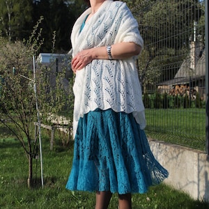 Off white scarf ,wedding knit scarf ,Silk mohair yarn, handmade for a bridal dress, wedding accessory