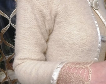 Sisi Wedding Sweater - Evening Sweater -Women Sweater - Mohair Kid Silk Sweater - Wedding Dress - Hand Knitted - Wedding Clothes - Handmade