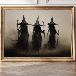 Witchy Decor Halloween Wall Art Printable Vintage Witch Halloween Rustic Halloween Decor Vintage Halloween Painting Vintage Witch Wall Art