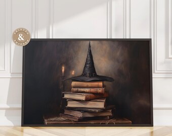 Halloween Wall Art Print Witchy Spells Physical Prints Vintage Inspired Neutral Witch Wall Art Witch Art Prints Halloween Painting