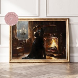 Dark Academia Painting Physical Print Book Lover Decor Gift for Reader Vintage Library Art Library Wall Art Vintage-Decoration Victorian Art