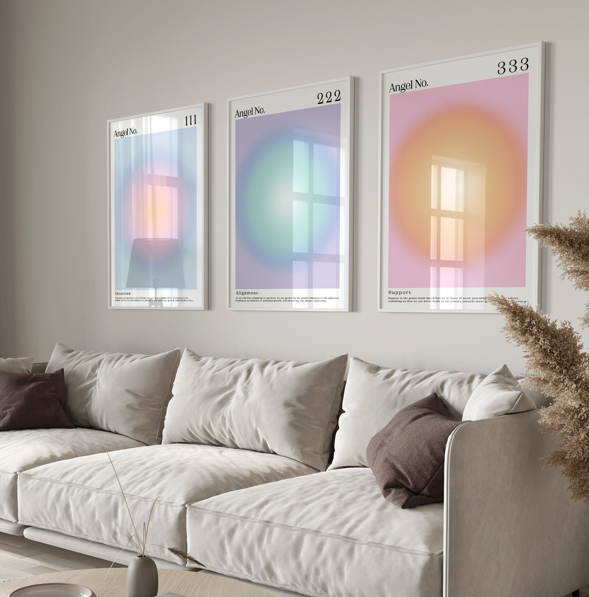 Positive Aura Posters Set of 9 Spiritual Gradient Aura Poster Print ...