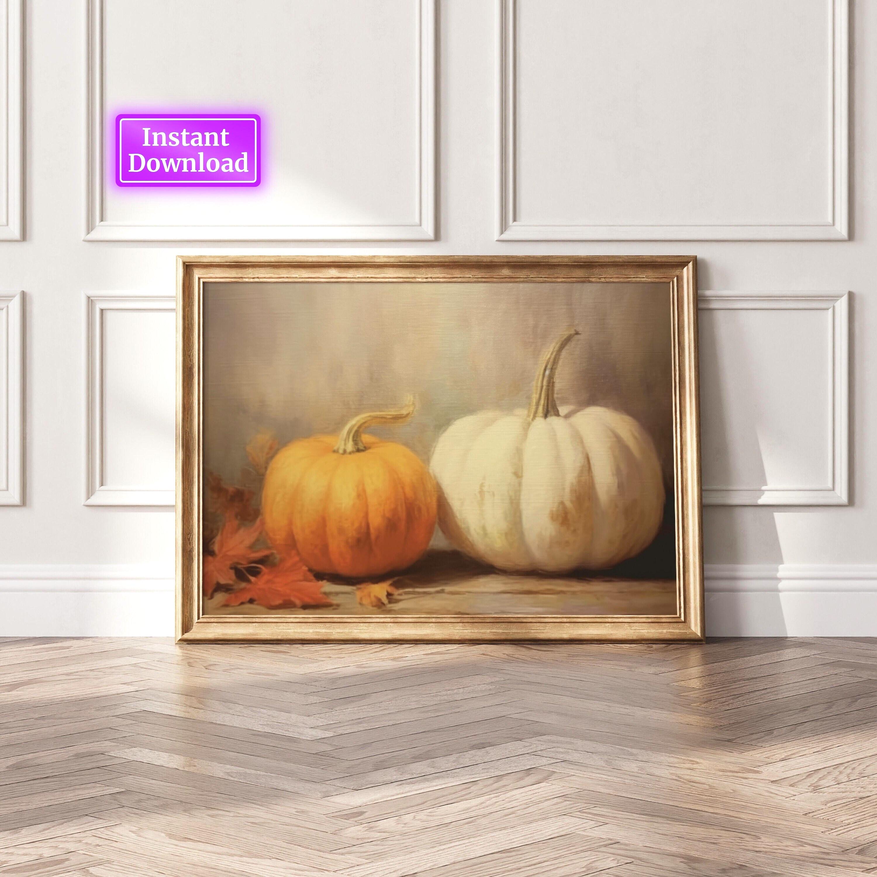 Rustic Fall Wall Decor Printable Pumpkin Still Life Painting Fall Art ...