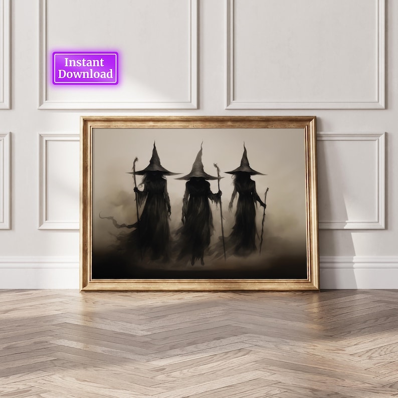 Picture of Shadowy image of three witch