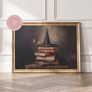 Halloween Wall Art Print Witchy Spells Physical Prints Vintage Inspired Neutral Witch Wall Art Witch Art Prints Halloween Painting