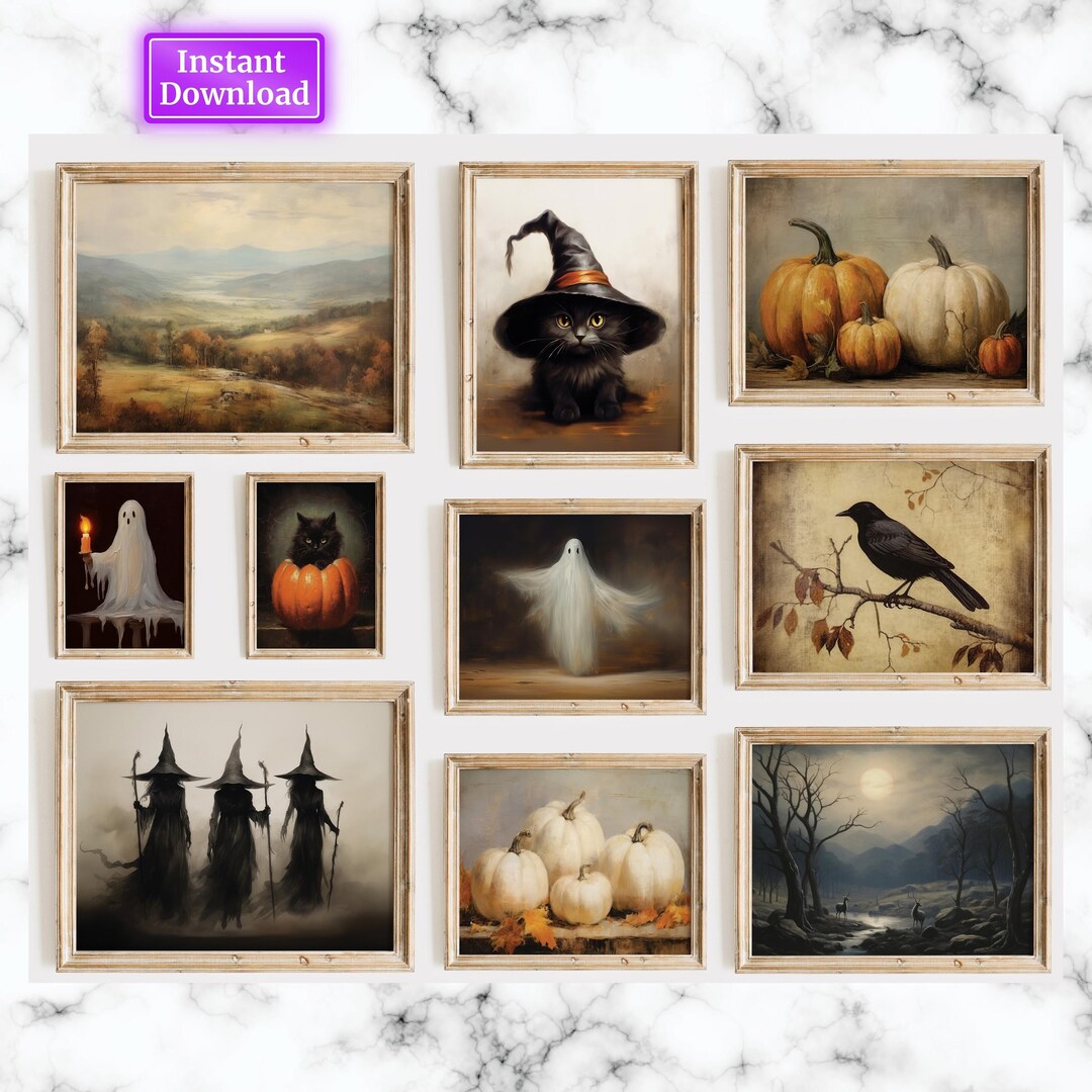 Gallery Wall Prints SET Halloween Printable Art Gallery Wall Halloween ...