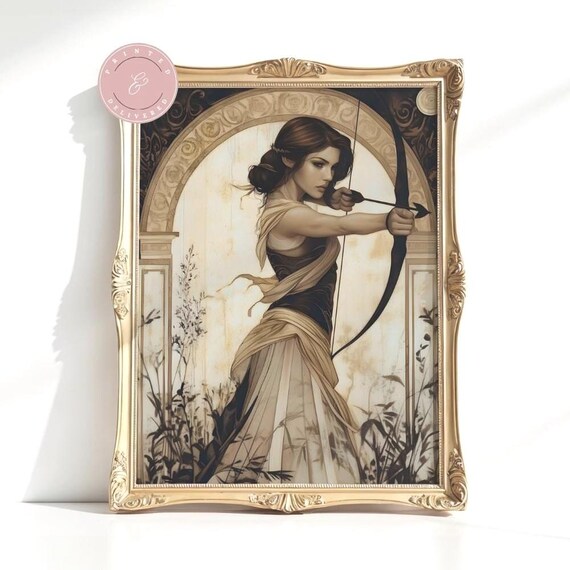 Artemis Premium Poster Greek Goddess of Hunting Art Nouveau Shipped Print Divine Feminine Art Home Decor Greek Mythology Physical Print
