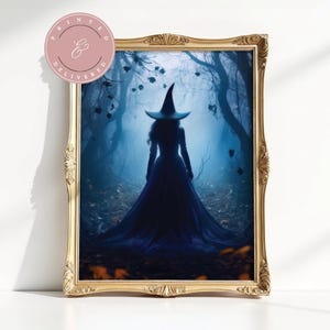 Witchy Decor Halloween Physical Print Wall Art Vintage Witch Halloween Rustic Halloween Decor Vintage Halloween Painting Vintage Witch