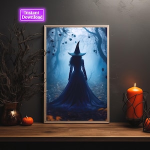 Witchy Decor Halloween Wall Art Printable Vintage Witch Halloween Rustic Halloween Decor Vintage Halloween Painting Vintage Witch Wall Art