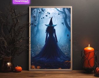 Witchy Decor Halloween Wall Art Printable Vintage Witch Halloween Rustic Halloween Decor Vintage Halloween Painting Vintage Witch Wall Art