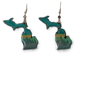 Michigan dangle earrings, handmade