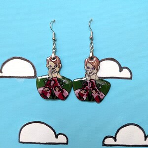 Boucles d'oreilles pendantes Stefon, Saturday Night Live, faites main, légères