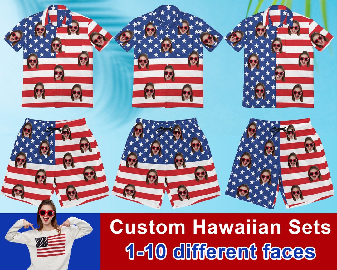 Custom Independence Day Shirt Face Hawaiian Shirt for Men Etsy