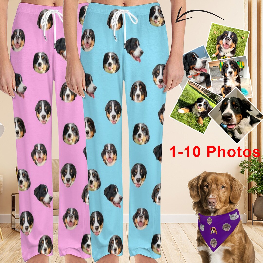 Custom 110 Dog Face Women Pajama Pants Custom Christmas Etsy