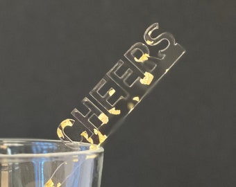Cheers Drink Stirrers SVG File | Cheers Swizzle Sticks Laser Cut File | Party Stir Stick svg | Drink Stirrers cricut | Swizzle Cut File