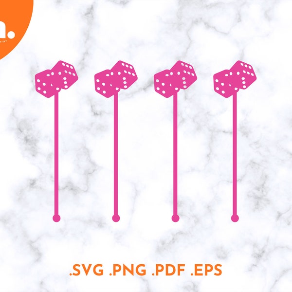 Dice Drink Stirrers Svg File | Casino Swizzle Sticks Laser Cut File | Dice Stir Sticks Svg | Las Vegas Svg | Bachelorette Party Svg | Cricut