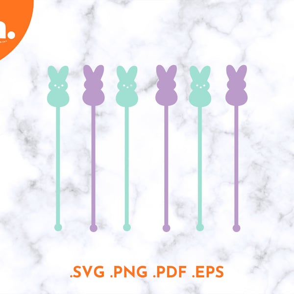 Easter Drink Stirrers SVG File | Easter Stir Sticks Laser Cut File | Bunny Swizzle Sticks Svg | Easter Cricut Svg | Easter Glowforge |  PNG