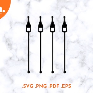 Champagne Drink Stirrers Svg-bestand | Champagne Swizzle Sticks Lasergesneden bestand | Champagne Roerstokjes Svg | Cricut SVG | Glowforge-Svg | PNG
