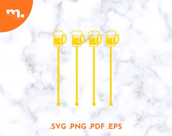 Beer Drink Stirrers Laser Cut File | Swizzle Sticks (svg, png, eps, pdf)