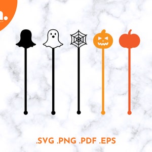 Halloween Drink Stirrers SVG | Halloween Swizzle Sticks | Halloween Glowforge Laser Cut File | Halloween Stir Stick Bundle | Halloween Party