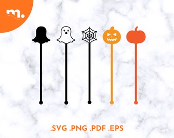 Halloween Drink Stirrers SVG | Glowforge Laser Cut File (Digital Download)